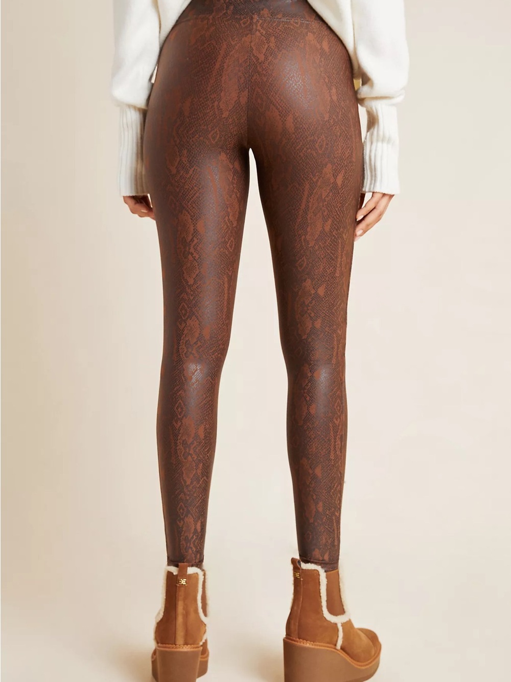 NWOT SPANX Faux Leather Snakeskin
Leggings Size Small
